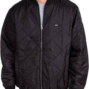 Obey Men’s Black Quilted Bomber Jacket